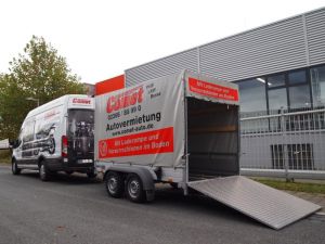 Tandem mit Rampe + Motorradtransporter